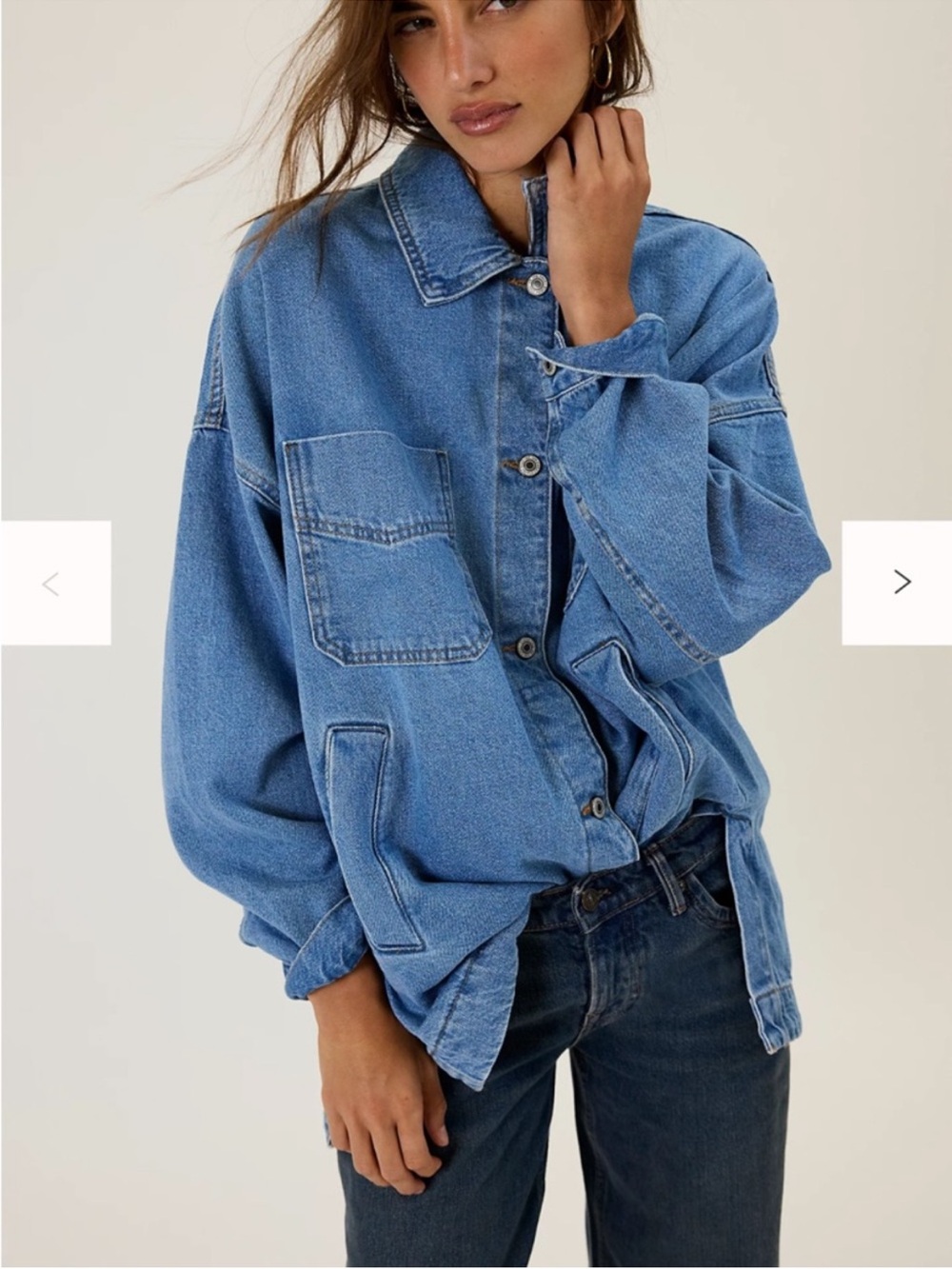 NWOT Oversized Light Blue Denim Jacket
